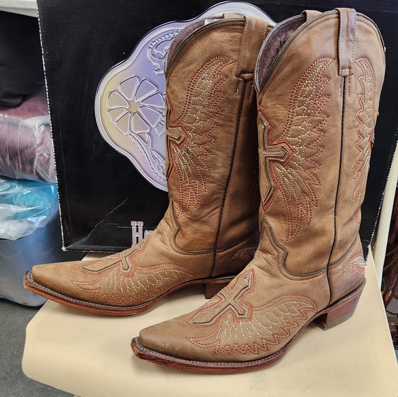 Cross Pecos Bill "Rodeo Line-dance" Leather Western boots Sz 9 - Picture 9 of 9